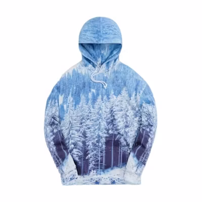 KITH Oversized Printed Pullover Hoodie Blue KHM030345-101
