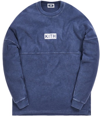 KITH Paneled L/S Tee Dark Indigo Buy KITH Paneled L/S Tee Dark Indigo