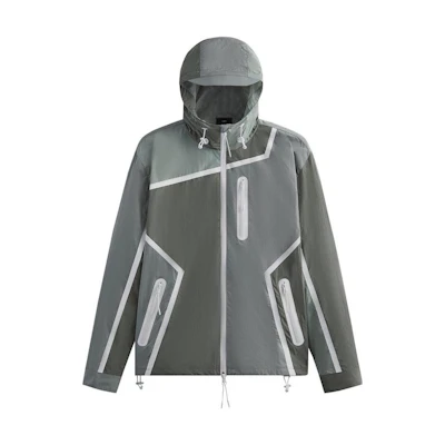 KITH Patchwork Zip-Up Hoodie Jacket Gray Green KHM010275-337