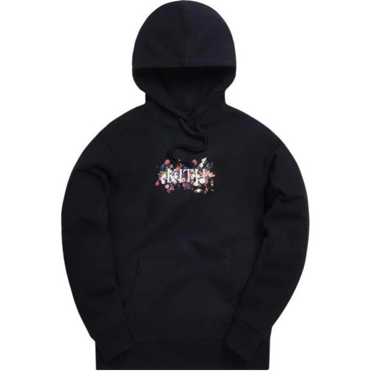 KITH Pattern Logo Printed Pullover Hoodie Black Men KH2472-100