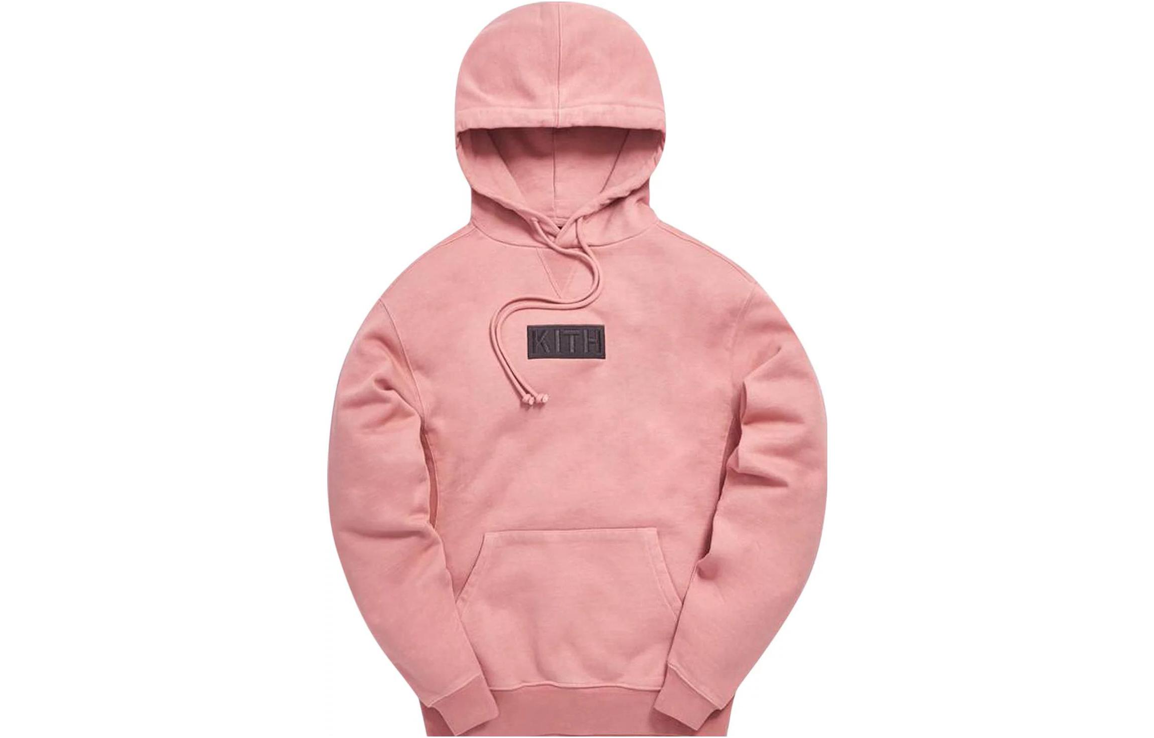 KITH Pink Pullover Hoodie with Logo for Men KH2404-107