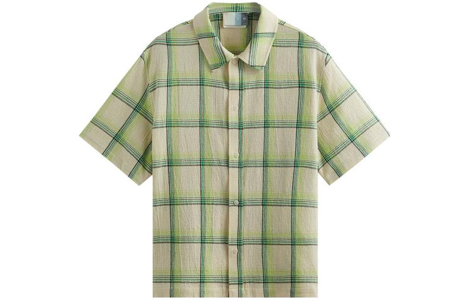 Order KITH チェック柄オーバーサイズ半袖シャツ グリーン KHM031157-304
