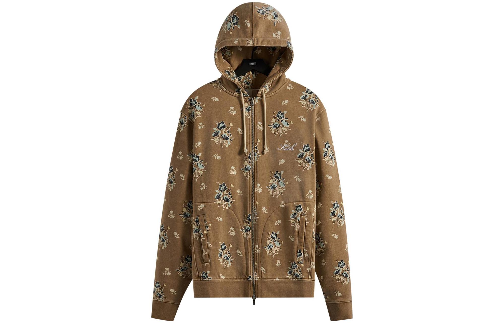 KITH Printed Pocket Hoodie Jacket Unisex Khaki Color KHM030294-210