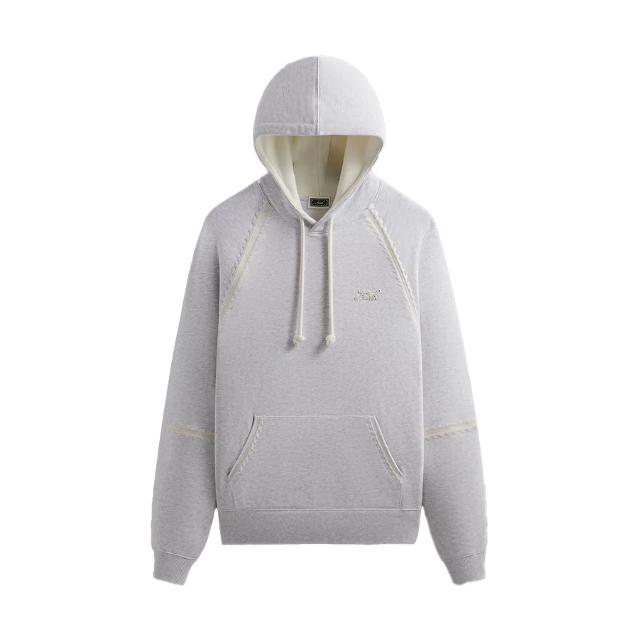 KITH Pullover Raglan Hoodie Light Heather Gray khm031836-002