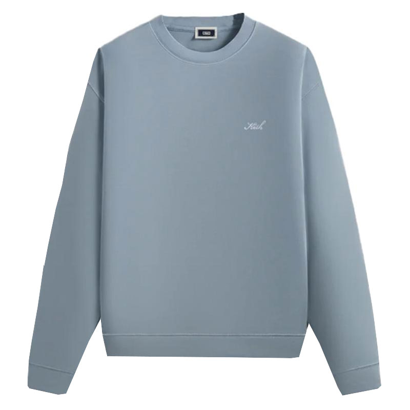 KITH Retro Soft Crewneck Long Sleeve Sweatshirt Light Indigo KHM032023-415
