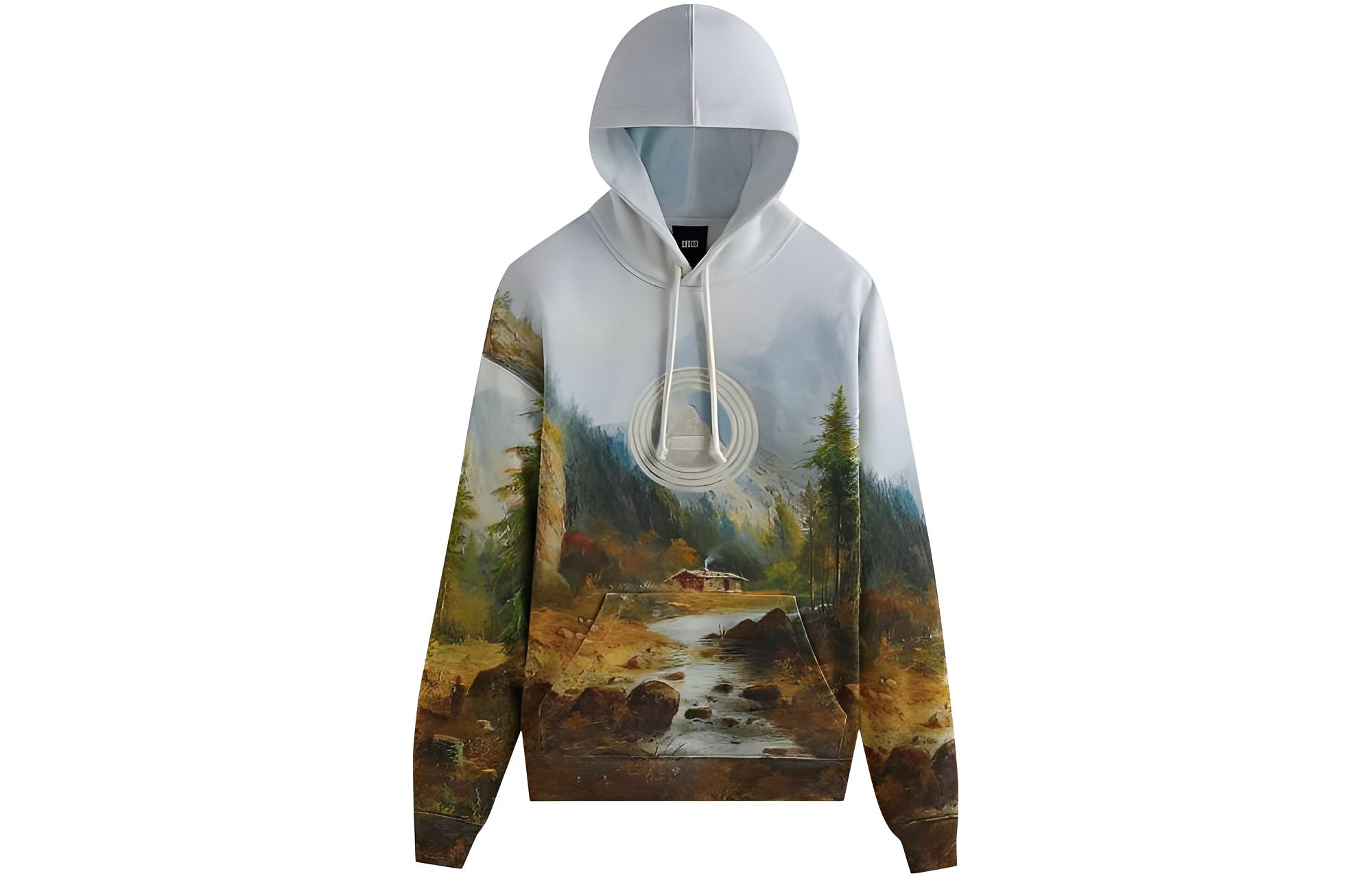 KITH Scenic Print Pullover Hoodie Unisex Grey KHM030880-320