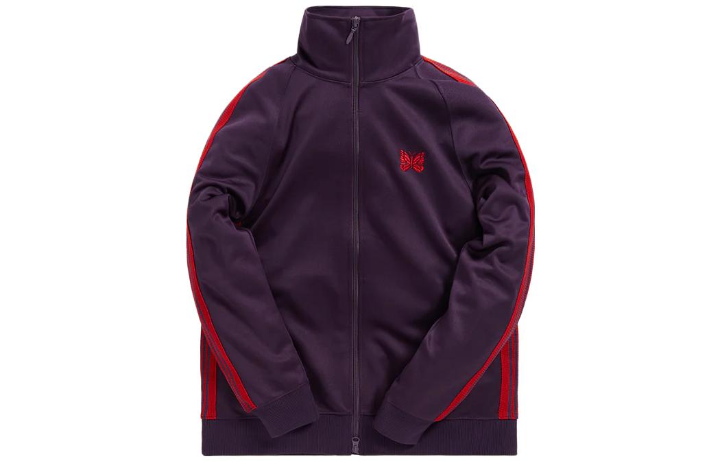 KITH Side Stripe Animal Print Zip-Up Track Jacket Men’s Dark Purple NELQ227-PUR