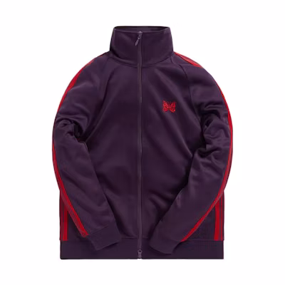 KITH Side Stripe Animal Print Zip-Up Track Jacket Men’s Dark Purple NELQ227-PUR