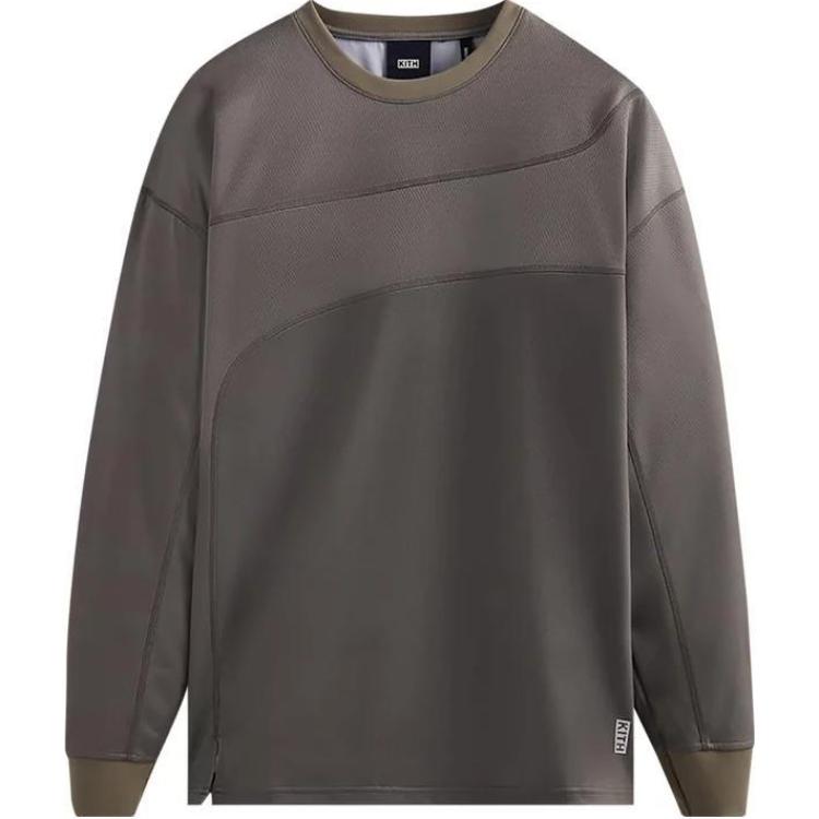 KITH Solid Color Crewneck Long Sleeve Sweatshirt - Gray KHM030461-239