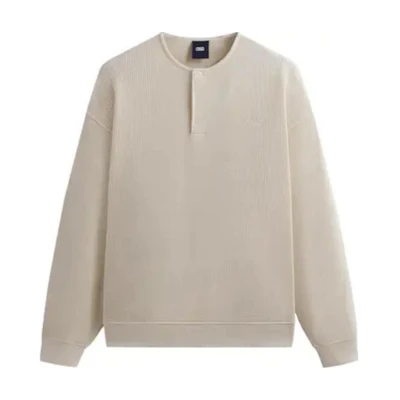 KITH Solid Color Crewneck Long Sleeve Sweatshirt Khaki Men’s KHM031322-106