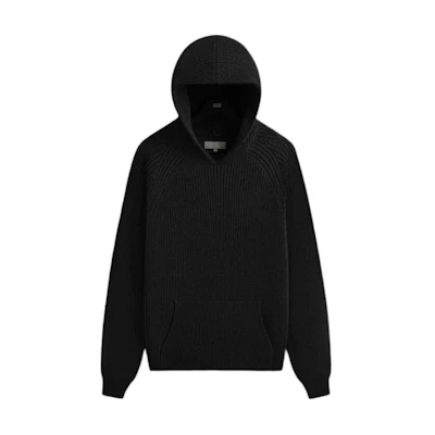KITH Solid Color Knit Hoodie Black Mens KHM032570-001