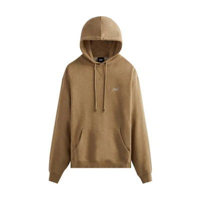 KITH Solid Color Logo Embroidered Hoodie Brown Long Sleeve Pullover KHM030623-217