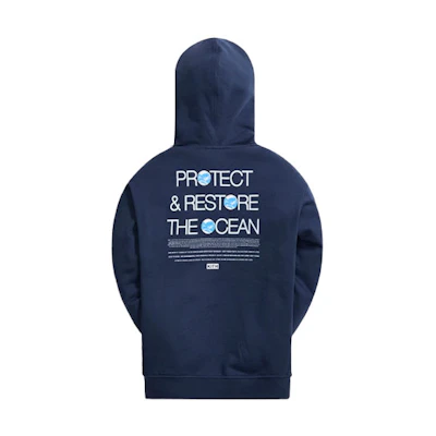 KITH SS21 Blue Logo Print Hoodie with Drawstrings Unisex KH2693-102