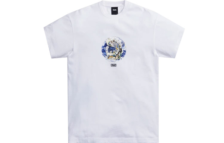 KITH SS21 Earth Graphic White Unisex Crewneck Short Sleeve T-Shirt KH030072-101