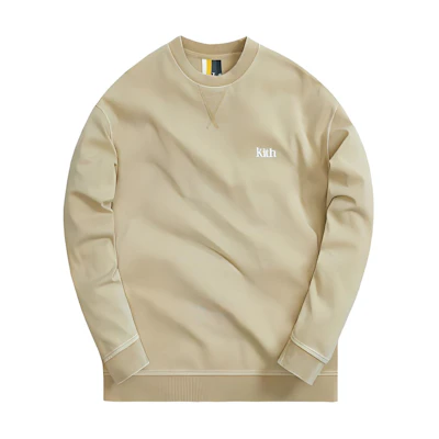 KITH SS21 Solid Logo Crewneck Long Sleeve Sweatshirt Unisex Khaki Color. KH2666-210
