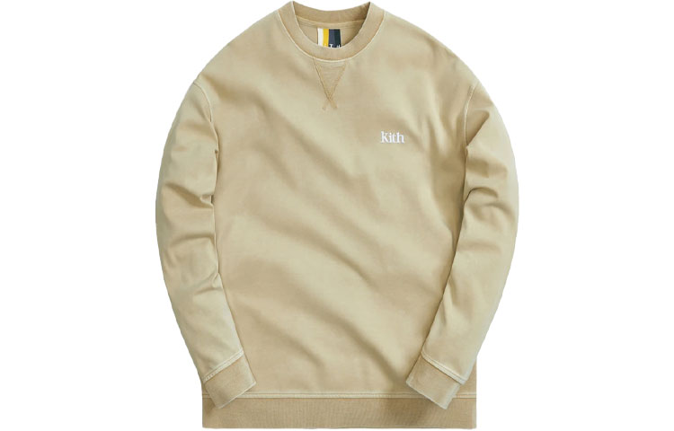 Order KITH SS21 中性卡其色纯色标志长袖套头衫。 KH2666-210