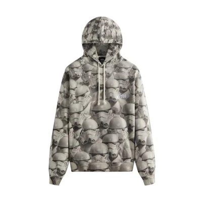 KITH SS23 All-over Print Hoodie Grey White KHM031297-101