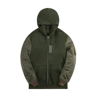 KITH SS23 Colorblock Zip Hoodie Jacket Green CDGHJT013B051-2