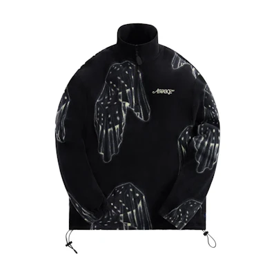 KITH SS23 Dice Print Fleece Mock Neck Sweatshirt Black () AWK-SP23-OT004-BLK