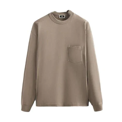 KITH SS23 Leonard Long Sleeve Tee Brown - Crewneck Pullover KHM030950-239