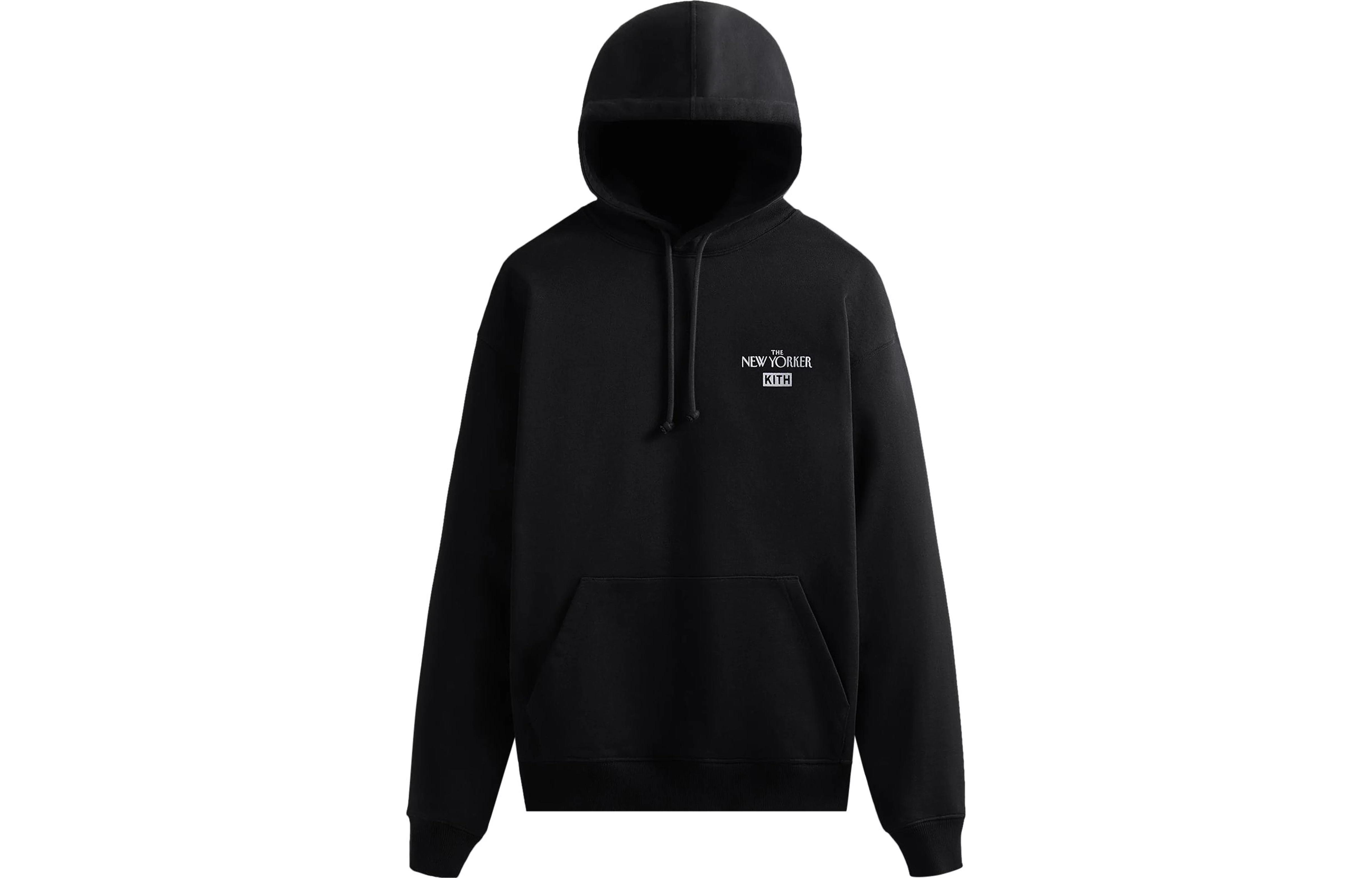 KITH SS23 Logo Print Black Hoodie Long Sleeve KHM030824-001