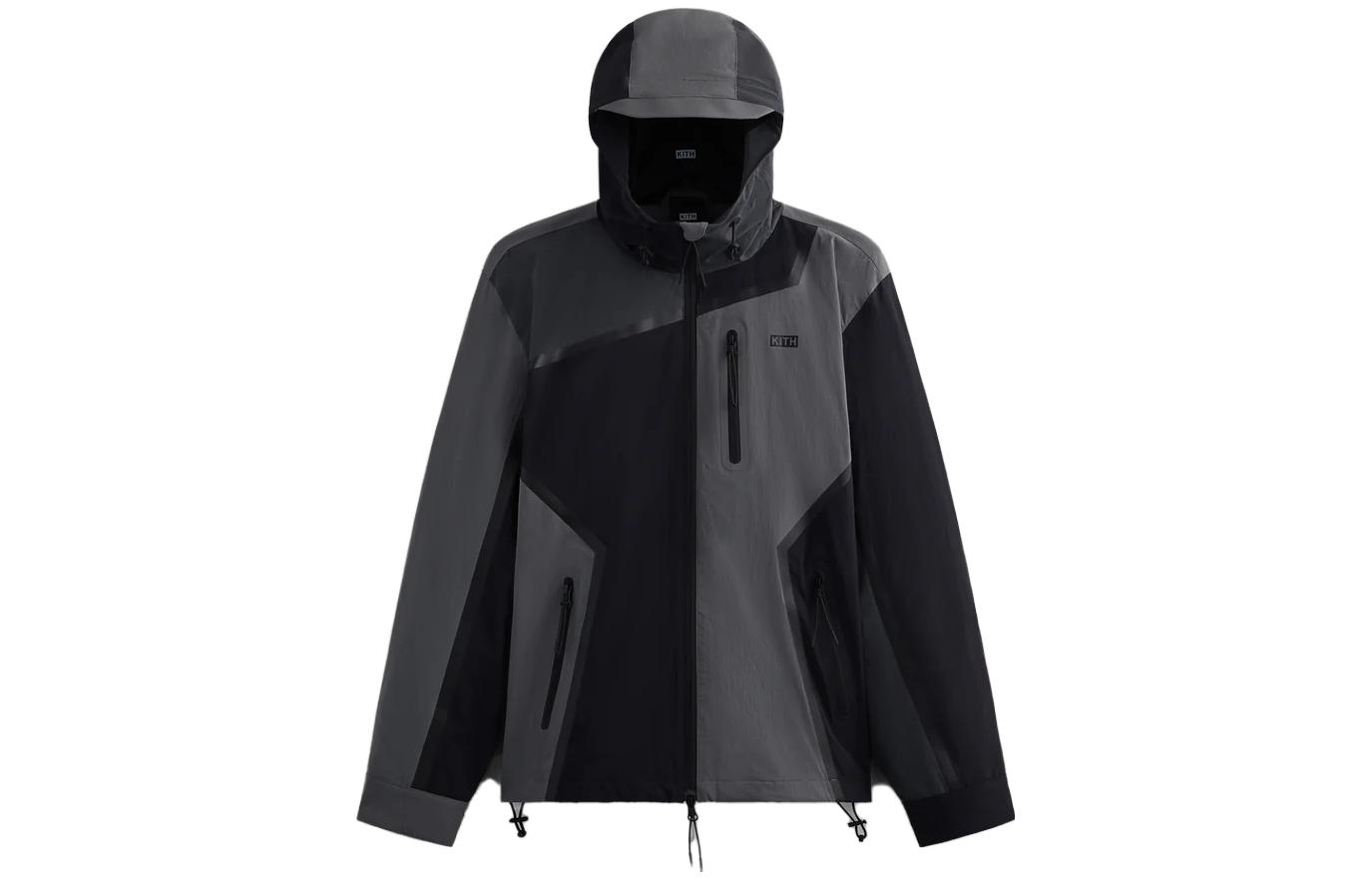 KITH SS23 Madison Colorblock Nylon Hooded Jacket Shadow - KHM010268-004