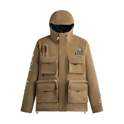 KITH SS23 Solid Color Hooded Long Sleeve Jacket in Khaki 2059041-227