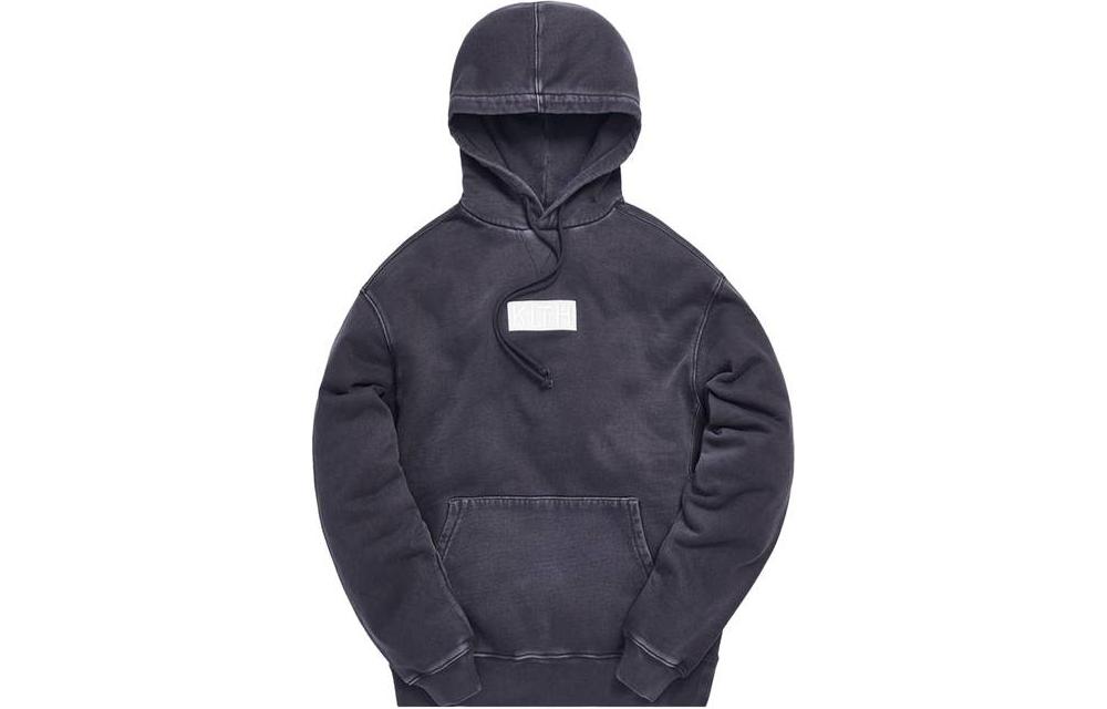 KITH SS23 Solid Color Hoodie Long Sleeve Deep Navy KH2404-105