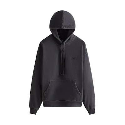 KITH SS23 Solid Color Pullover Hoodie Black KHM031061-001