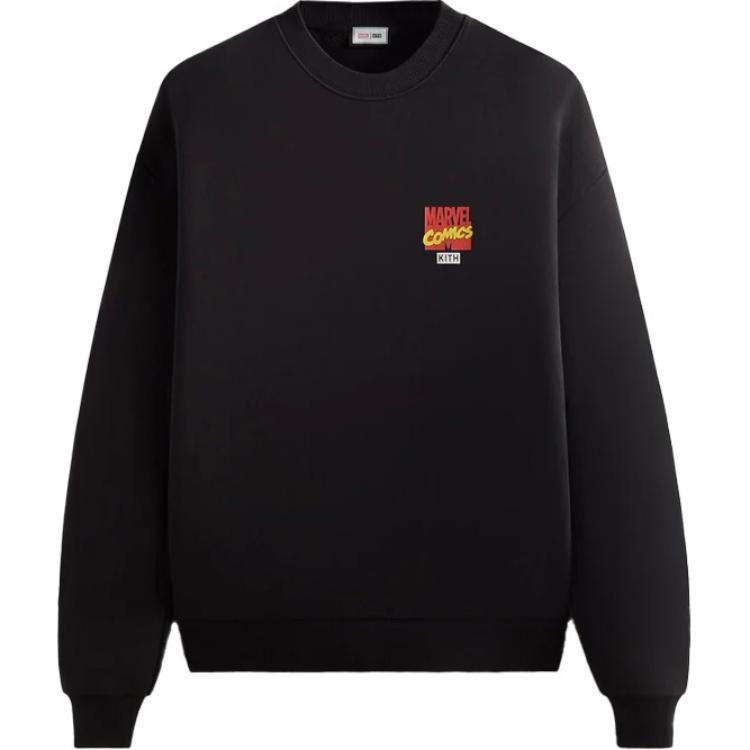 KITH SS24 85th Anniversary Unisex Black Crewneck Long Sleeve Sweatshirt KHM032507-001