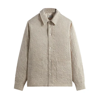KITH SS24 Delivery II Canvas Overshirt Jacket with Pockets Beige KHM031816-210