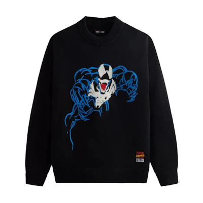 KITH SS24 Marvel Venom Lewis 85th Anniversary Hoodie Black Fashionable Wear KHM032559-001