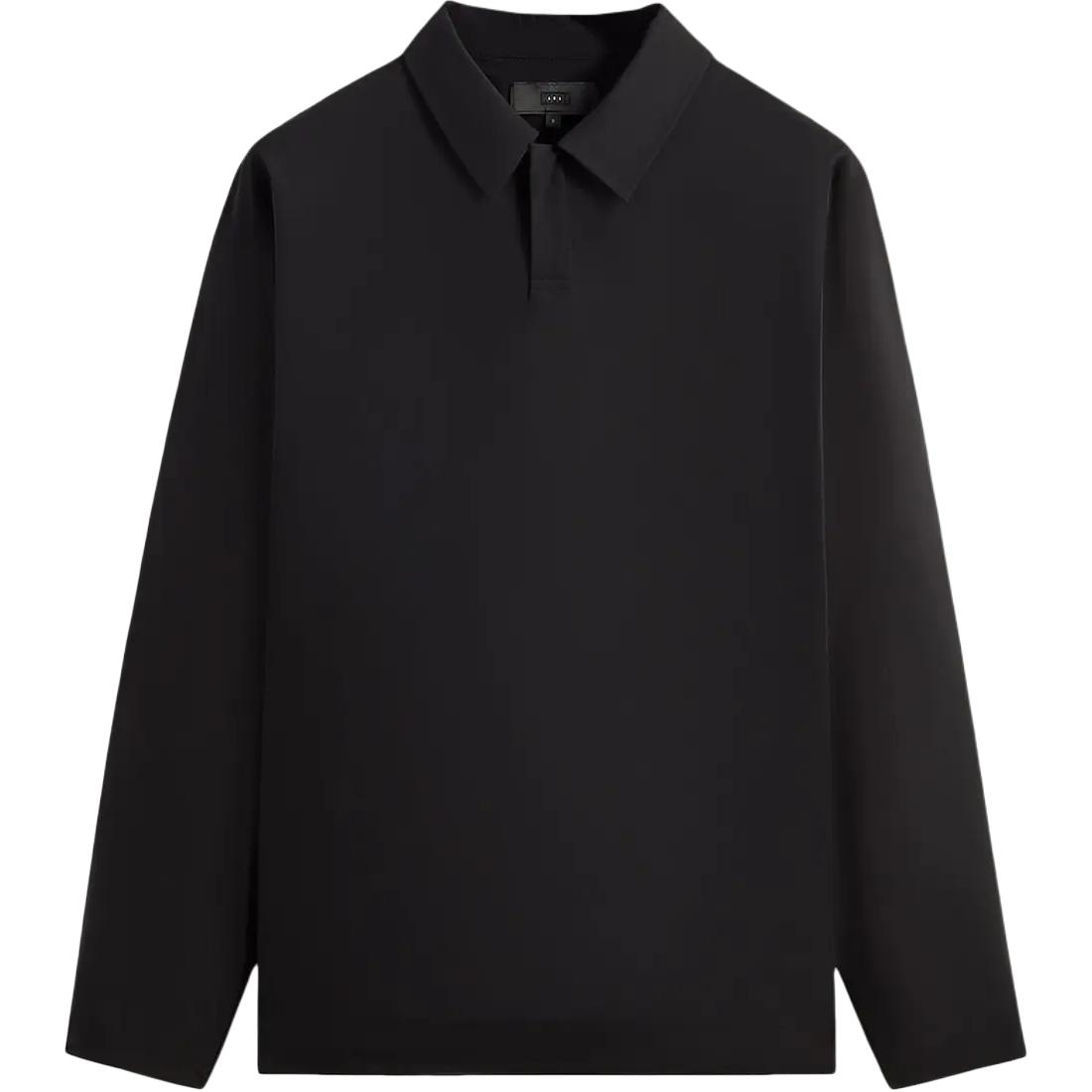 KITH SS24 Spring Delivery II  Black Long-Sleeve Button-Up Polo Shirt KHM031919-001
