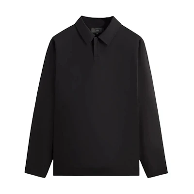 KITH SS24 Spring Delivery II Black Long-Sleeve Button-Up Polo Shirt KHM031919-001
