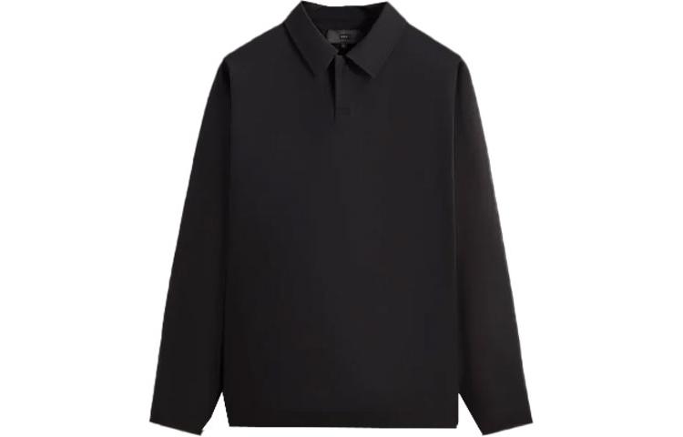Order KITH SS24 Primavera Entrega II Polo Negro de Manga Larga con Botones. KHM031919-001