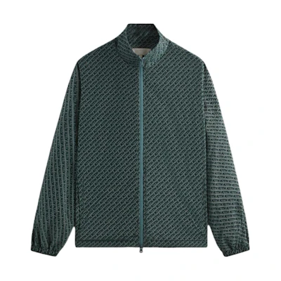 KITH SS24 Spring Delivery II Flocked Script Full-Print Jacket Regal Color KHM010520-307