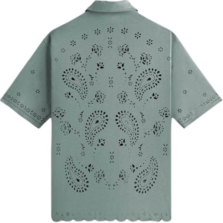 Lookbook KITH SS24 Polo Camisa Unisex Verano Isaac Botones - Verde Harbor. khm032066-422