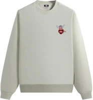 KITH SS24 Valentine's Cupid Embroidered Unisex Crewneck Sweatshirt Chalk Color khm031846-410 KITH SS24 Valentine's Cupid Embroidered Unisex Crewneck Sweatshirt Chalk Color khm031846-410