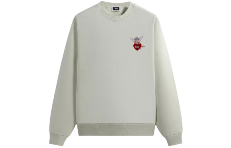 Order KITH SS24 Valentine's Cupid Embroidered Unisex Crewneck Sweatshirt Chalk Color khm031846-410