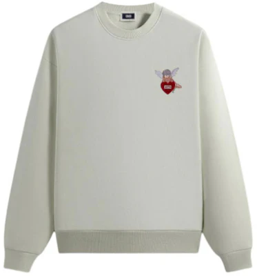 KITH SS24 Valentine's Cupid Embroidered Unisex Crewneck Sweatshirt Chalk Color khm031846-410 Order KITH SS24 Valentine's Cupid Embroidered Unisex Crewneck Sweatshirt Chalk Color khm031846-410