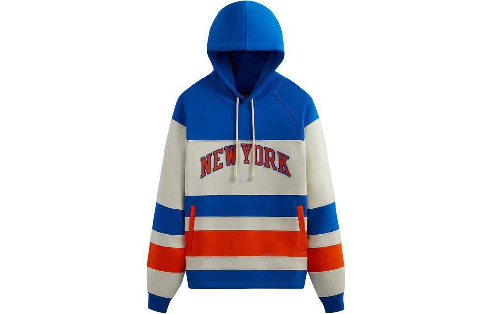 KITH Striped Logo Pullover Hoodie Men’s Blue KHM030680-104
