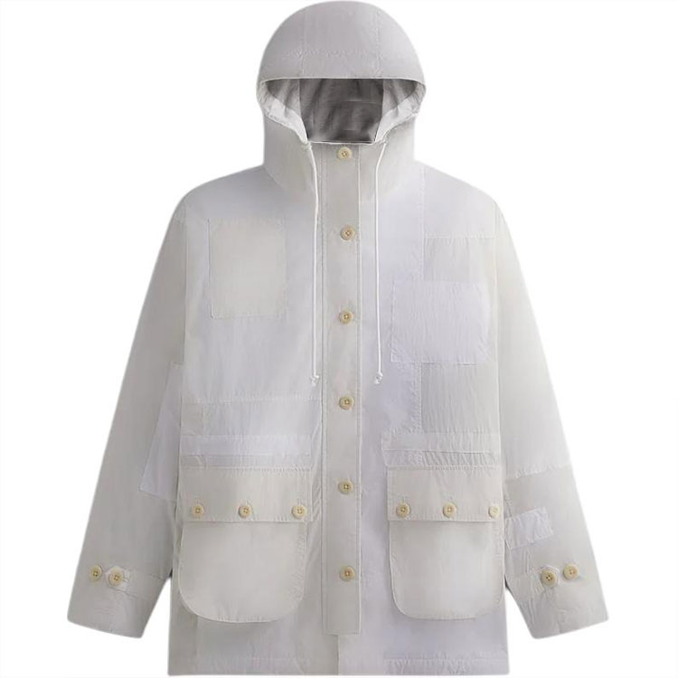KITH Summer SS24 Patchwork Field Jacket in Gravity White - Unisex Fashionable Style KHM010545-950