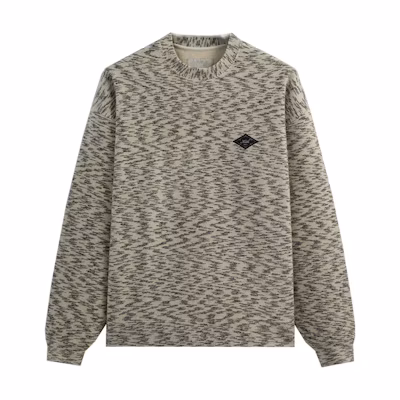 KITH Summer SS24 Unisex Black Crewneck Long Sleeve Sweatshirt KHM032088-001