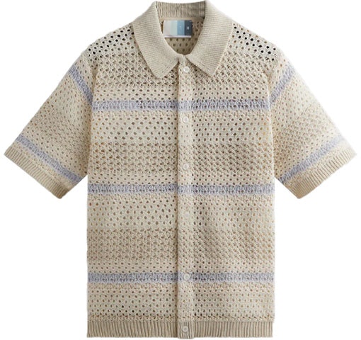 kith-thompson-crochet-striped-buttondown-knit-shirt-beige-short-sleeve-khm-031095-105