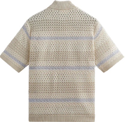 KITH トンプソン クロシェ ストライプ ボタンダウン ニット シャツ ベージュ 半袖 KHM031095-105 Lookbook KITH トンプソン クロシェ ストライプ ボタンダウン ニット シャツ ベージュ 半袖 KHM031095-105