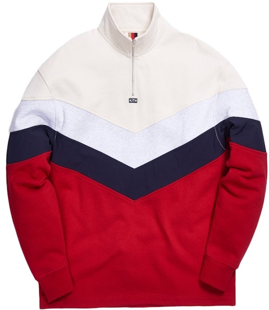 kith-track-line-quarter-zip-pullover-red-multi