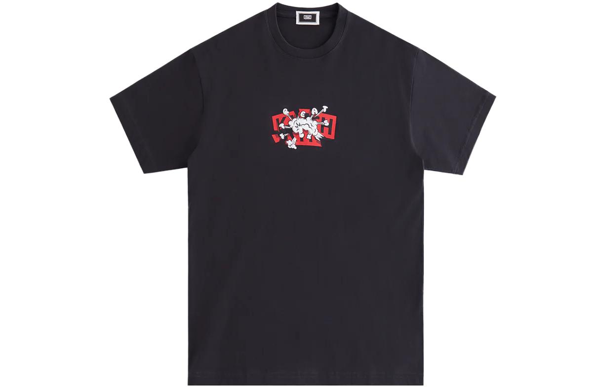 KITH Treats Kaboom Tee Black Unisex Oversized Fit Graphic Logo T-Shirt. KHT030080-001