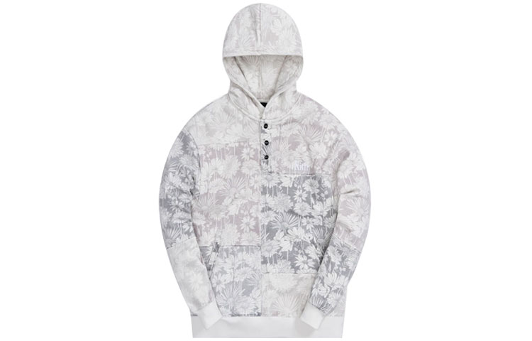 KITH Unisex All-Over Floral Hoodie Light Grey KH2710-603