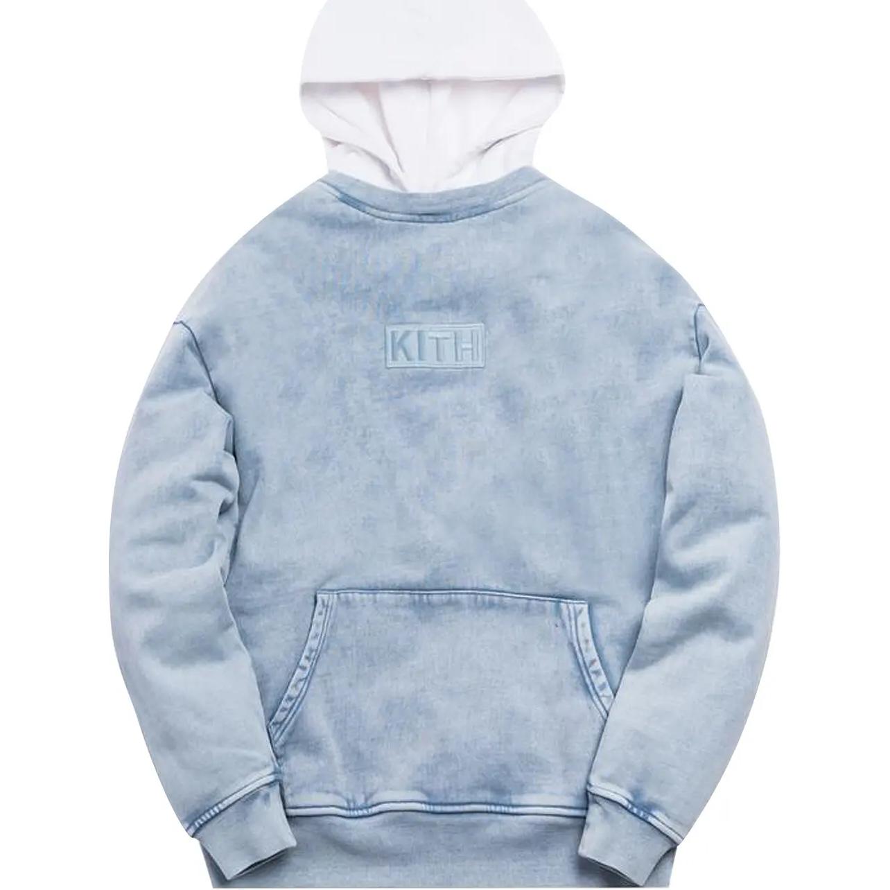 Order KITH 男女同款扎染连帽卫衣长袖浅靛蓝 KH2322-402