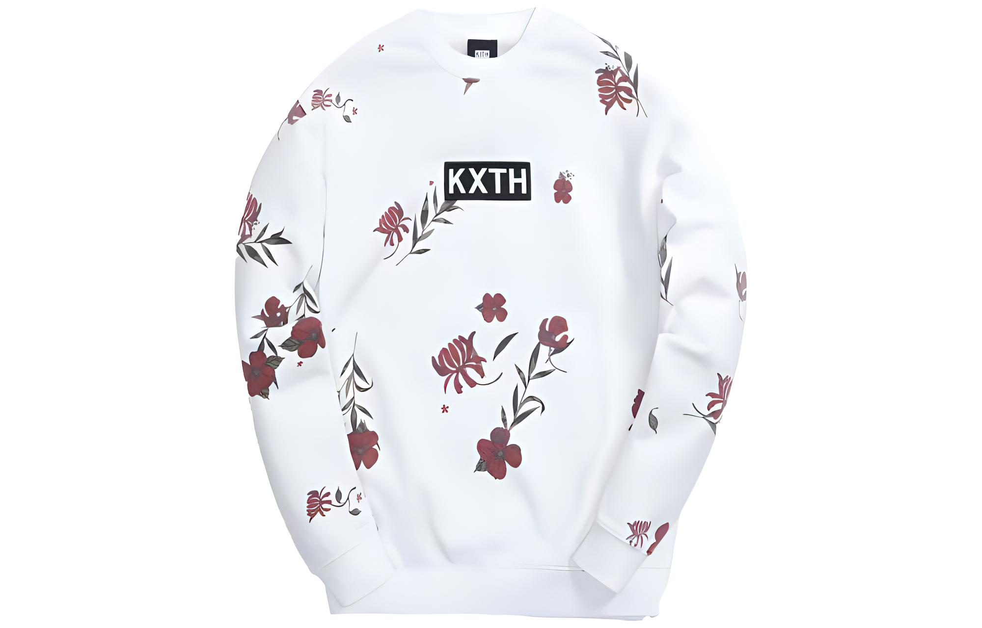 KITH Unisex White Crewneck Graphic Logo Long Sleeve Sweatshirt KH2703-101